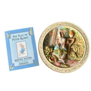 Davenport Pottery “The Tale of Peter Rabbit” Decorative Plate and Book Set